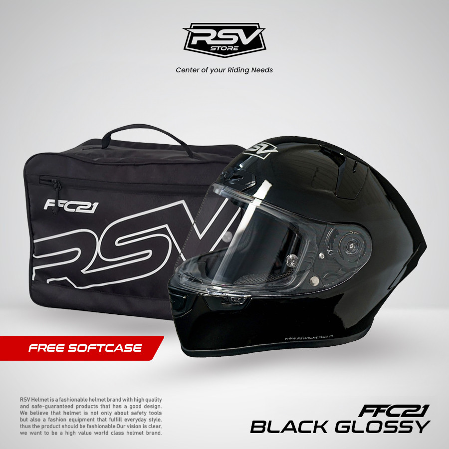 BOX SET HELM RSV FFC21 SOLID BLACK GLOSSY