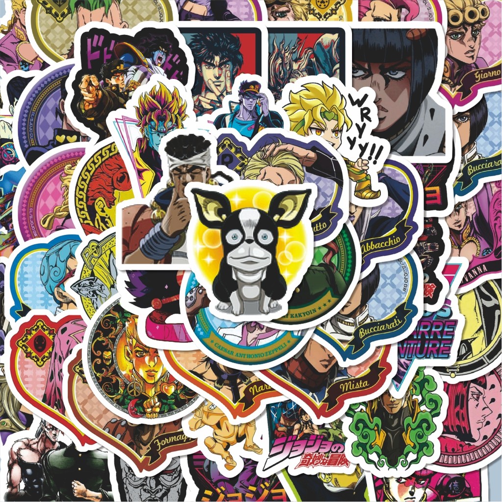 

100PCS Lucu Stiker Manga JoJo's Bizarre Adventure Stone Ocean V2 Stiker Aesthetic Stiker Anti Air Stikers Berperekat Waterproof sticker decal buat Motor Helm Buku Journal Koper Casing HP Laptop Botol Minum Hadiah anak