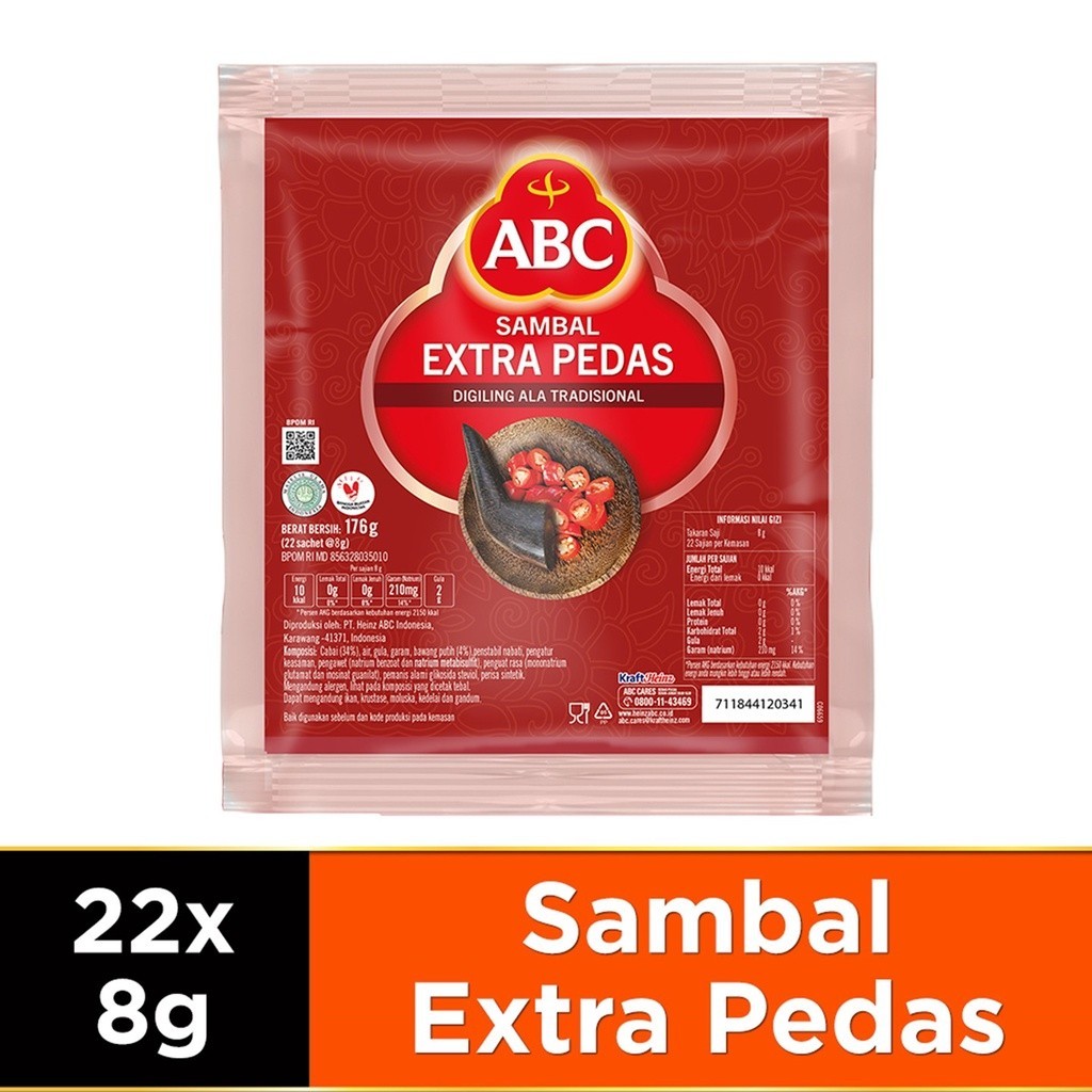 

ABC Saus Sambal Extra Pedas 22 x 8g
