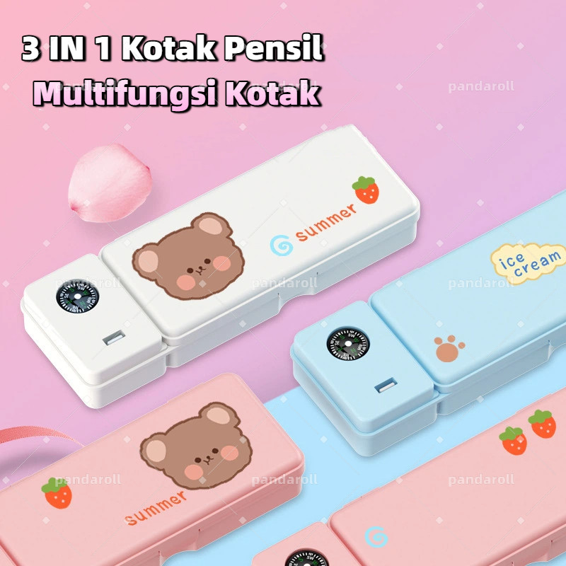 

PANDA 3 IN 1 Kotak Pensil Multifungsi Lampu Meja Kipas Angin Kecil Hadiah Kotak Pensil Siswa Sekolah Dasar Dan