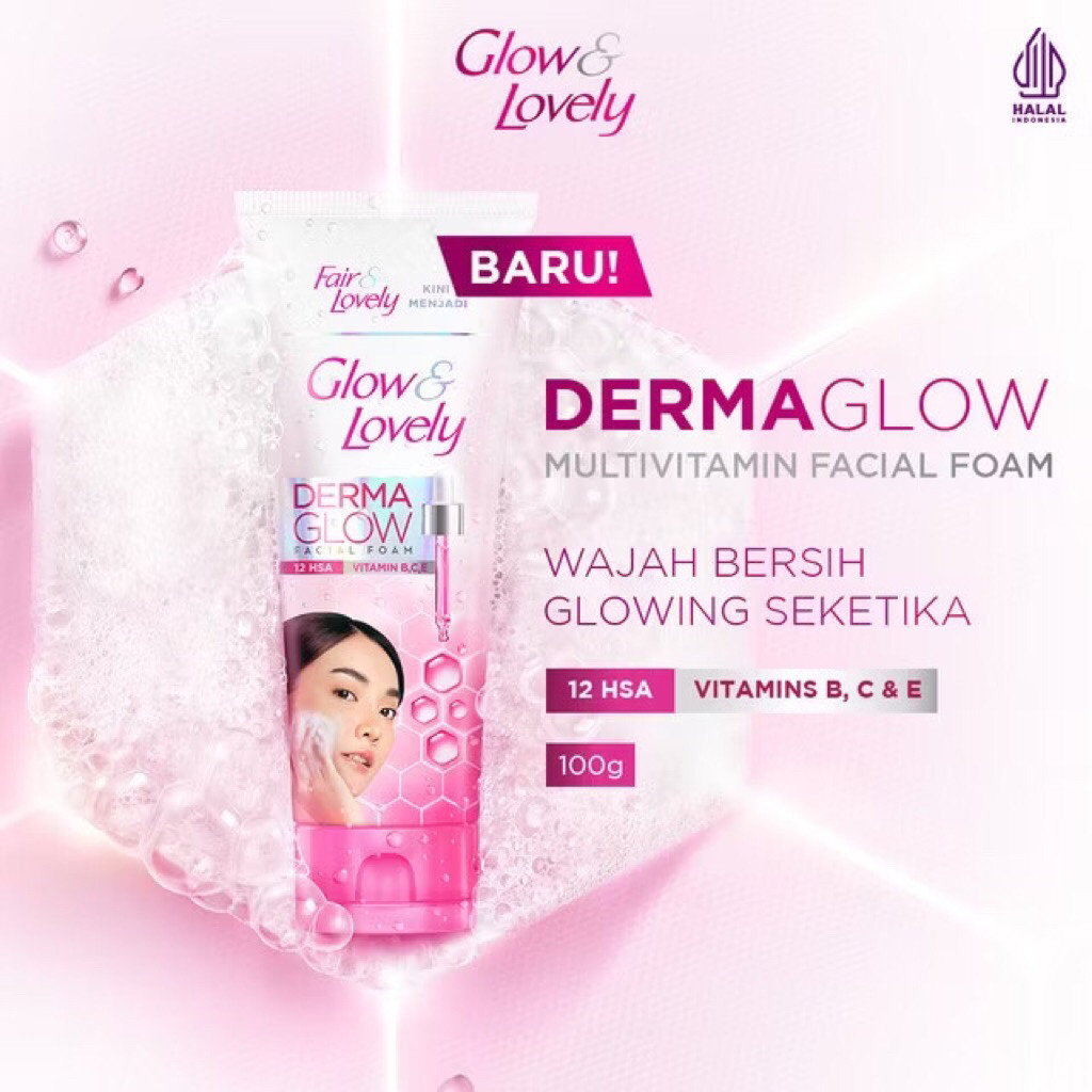 Glow & Lovely Facial Wash 100g / Fair n Lovely 100gr / Sabun Cuci Muka Glow n Lovely