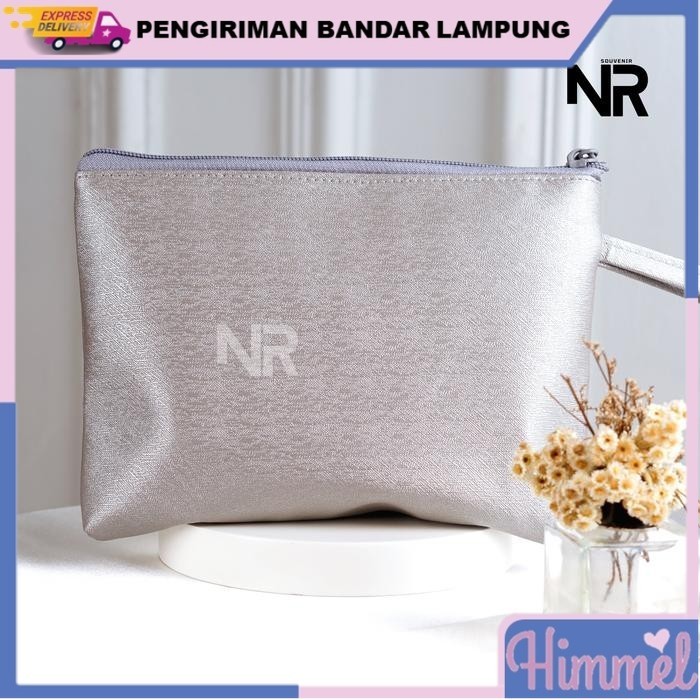 Pouch kapal metalik souvenir pernikahan dompet pouch tempat makeup - 17x12x2 HIMMEL SOUVENIR