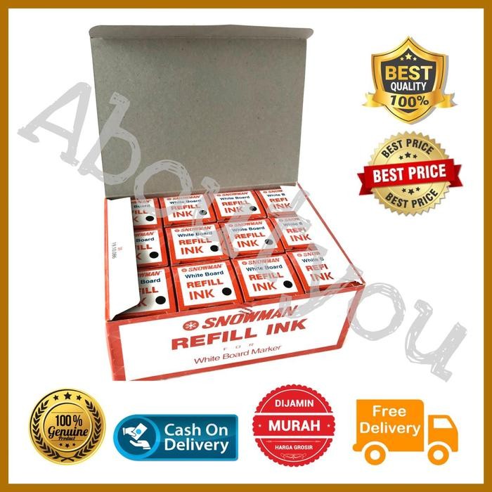 

1 box isi 12 botol REFILL TINTA Spidol WHITEBOARD HITAM Isi Ulang tinta spidol papan tulis bisa hapus Stationery - 12 botol