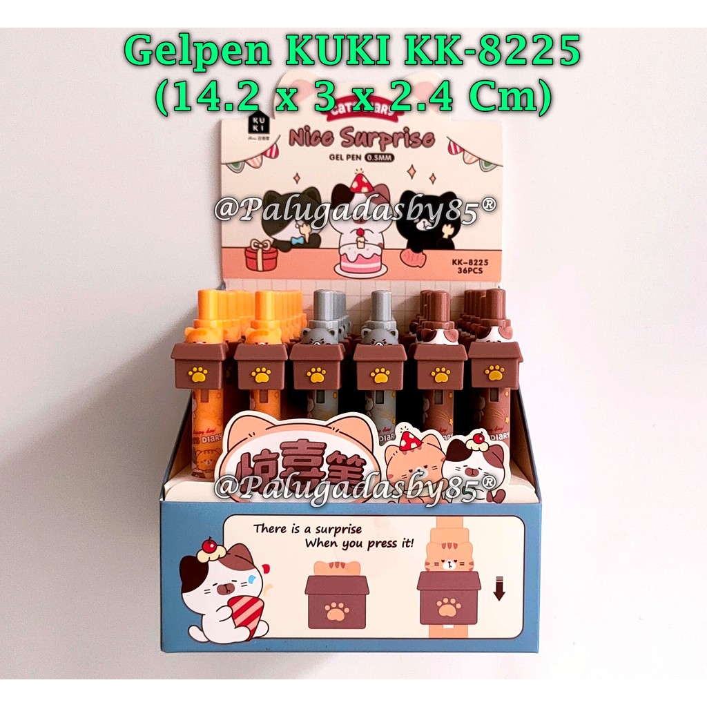 

(1 Pak Isi 36 Pcs) GROSIR Bolpen KUKI KK-8225 Nice Surprise 0.5 Gel Pen Black (1 Pak/36 Pcs)