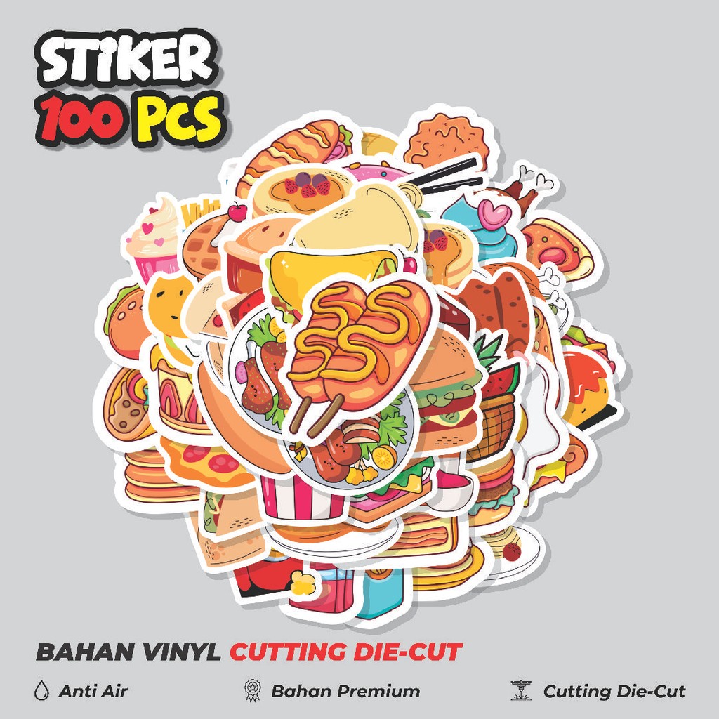 

Terbaru! 50 pcs Stiker Mix Delicious Food [Campur Makanan Lezat] Dekorasi Lucu Kreatif untuk Notebook, Skateboard, HP