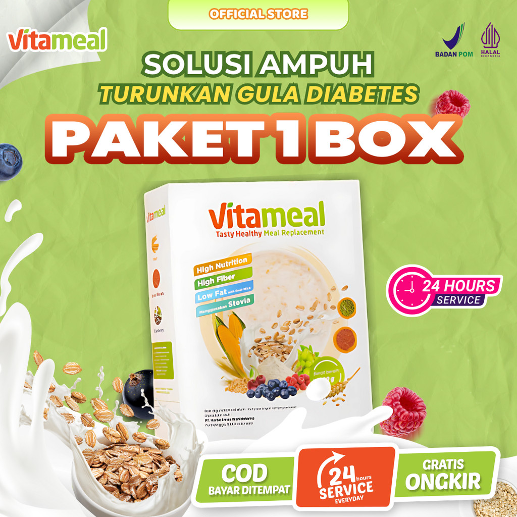

[ REKOMENDASI DOKTER ] Vitameal Paket Promo Sereal Sehat Tanpa Gula Tambahan Bantu Jaga Gula Darah & Berat Badan VITAMIL DIET