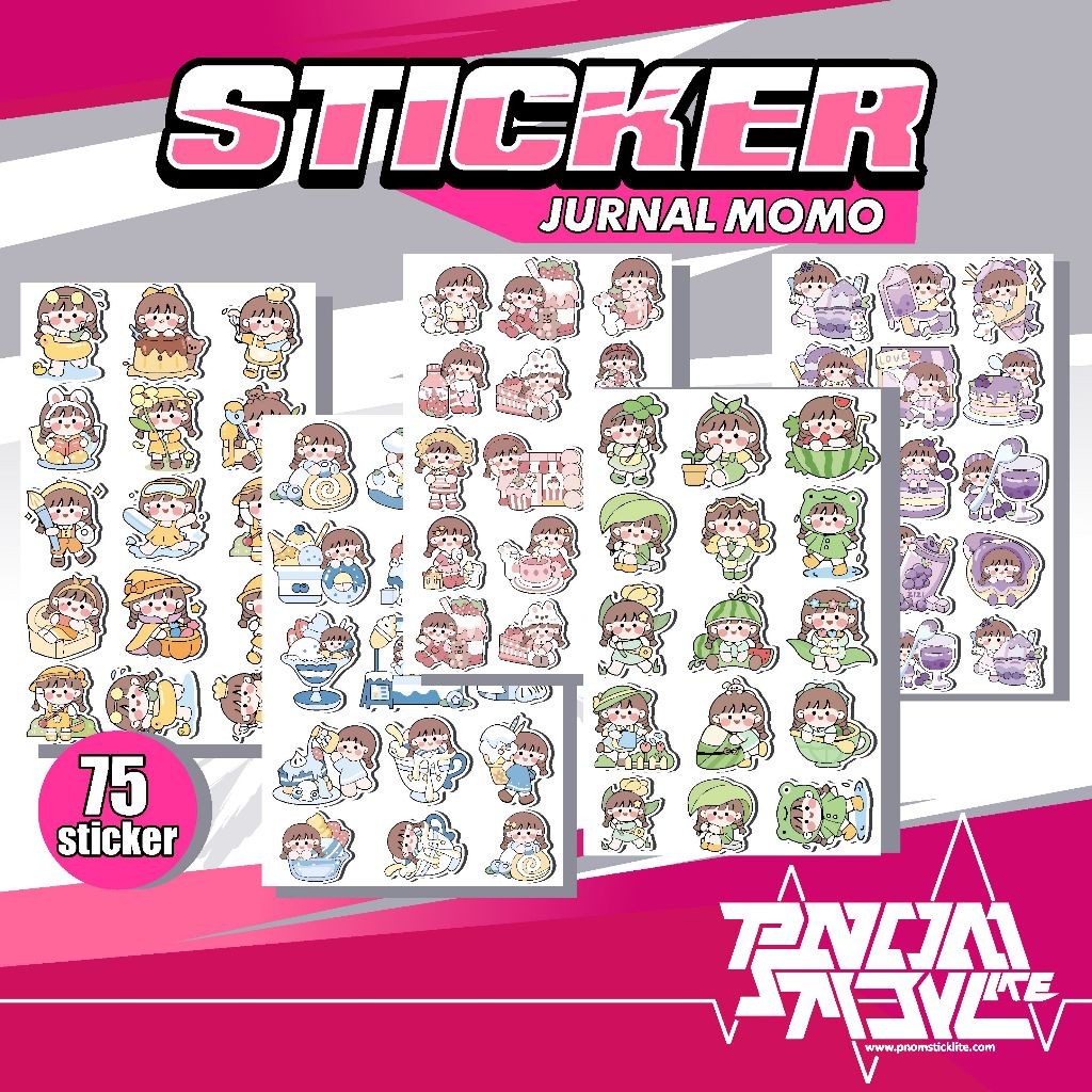 

75 PCS STICKER KARTUN AESTHETIC ANTI AIR UNTUK LAPTOP CASE TUMBLER KOPER HP HELM 101019