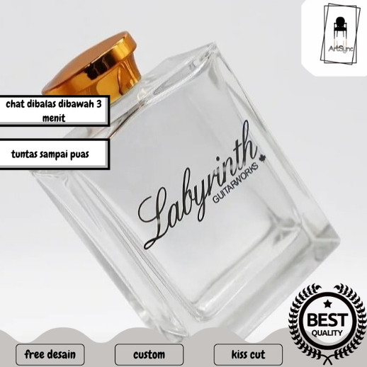 

syncart Stiker Botol Parfum Premium Timbul UV DTF Custom Desain Cetak Label Wewangian