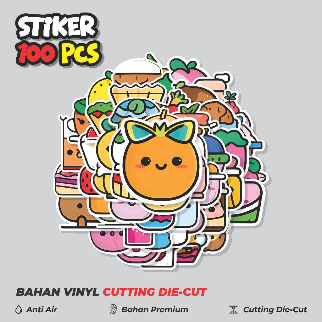 

Terbaru! 50 pcs Stiker Cartoon Food Exquisite and Cute [Makanan Kartun Indah dan Lucu] Dekorasi Lucu Kreatif untuk Notebook, Skateboard, HP