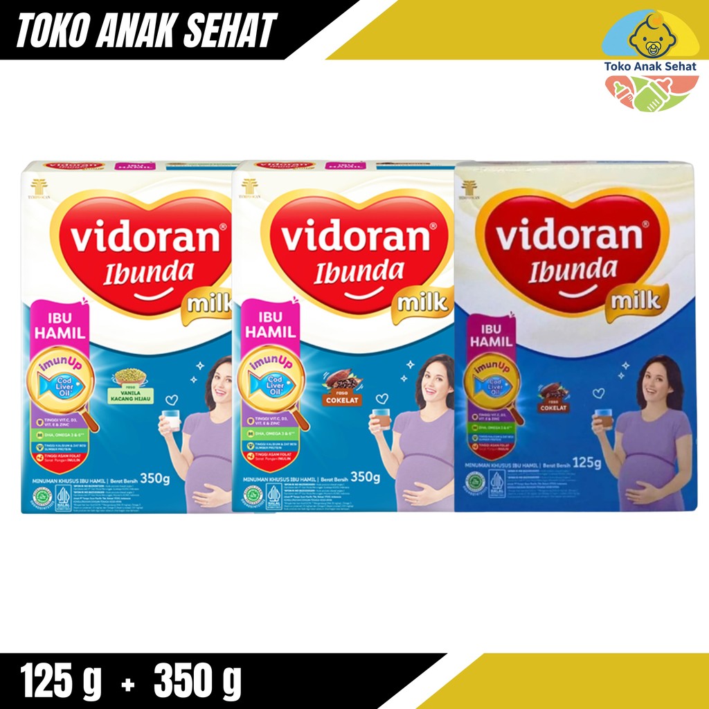 VIDORAN Bunda Susu Ibu Hamil 350gr Denga Varian Rasa Coklat Kacang Hijau Nutriplex ASB