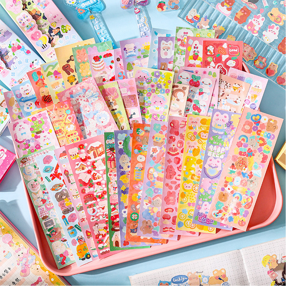 

200p Kawaii Stickers for Kids Cute Stationary Aesthetic Diary Decoration Art Supplies Stickers for Scrapbooking Lot Korean Paper