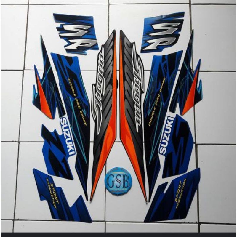 striping stiker list body Suzuki Shogun sp 125 THN 2007 merah