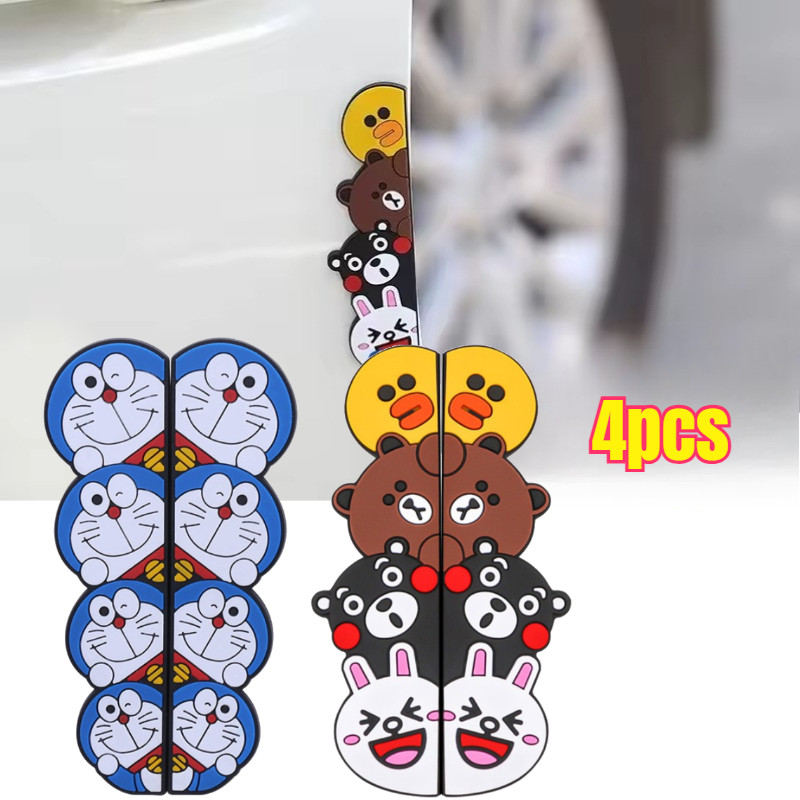 4Pcs/Set kartun Car Door Guard Pelindung Sudut Anti Lecet Pintu Mobil Motif / Auto Car Door Guard Ed