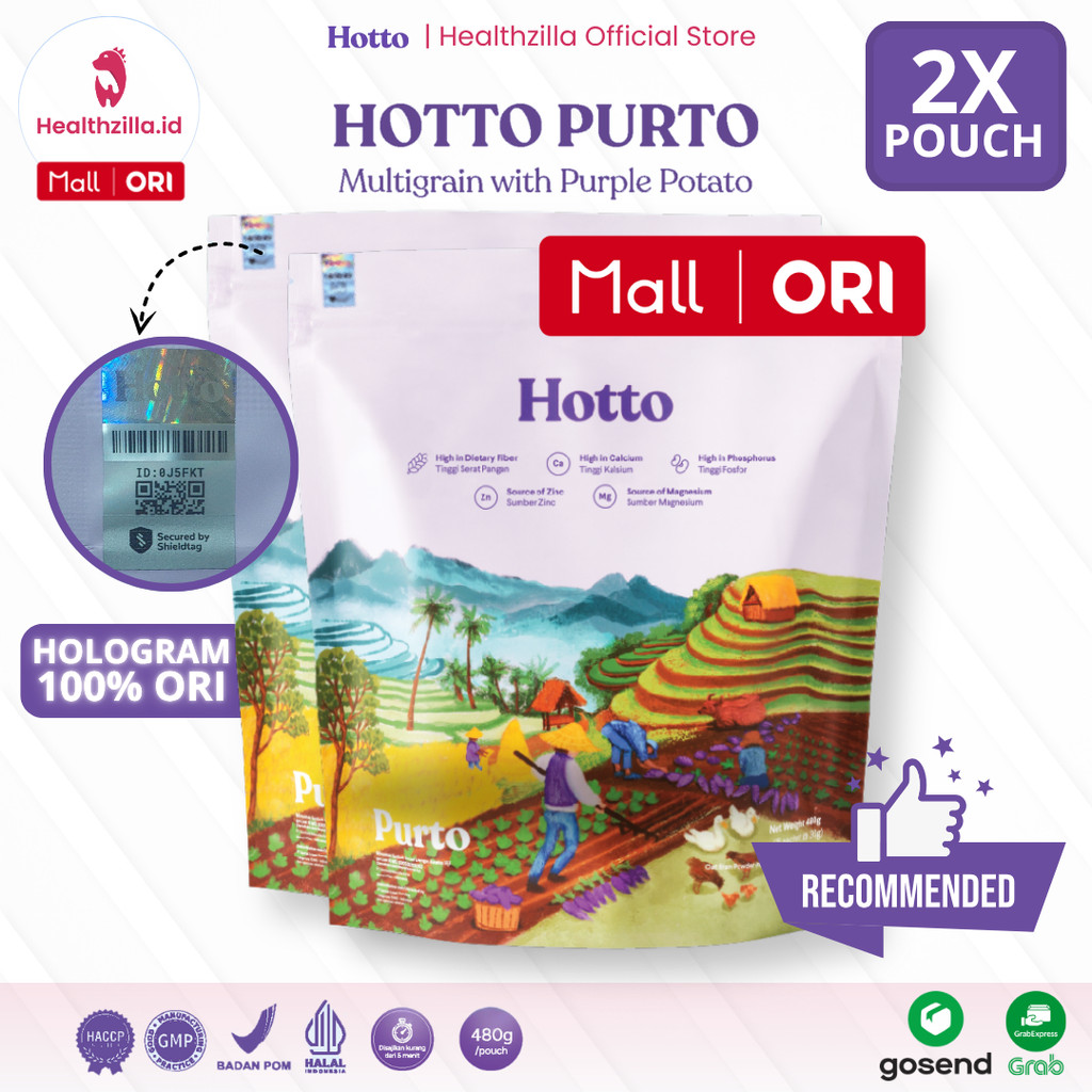 

[2 Pouch] Official Hotto Purto Shop Minuman Oat Multigrain BPOM Halal