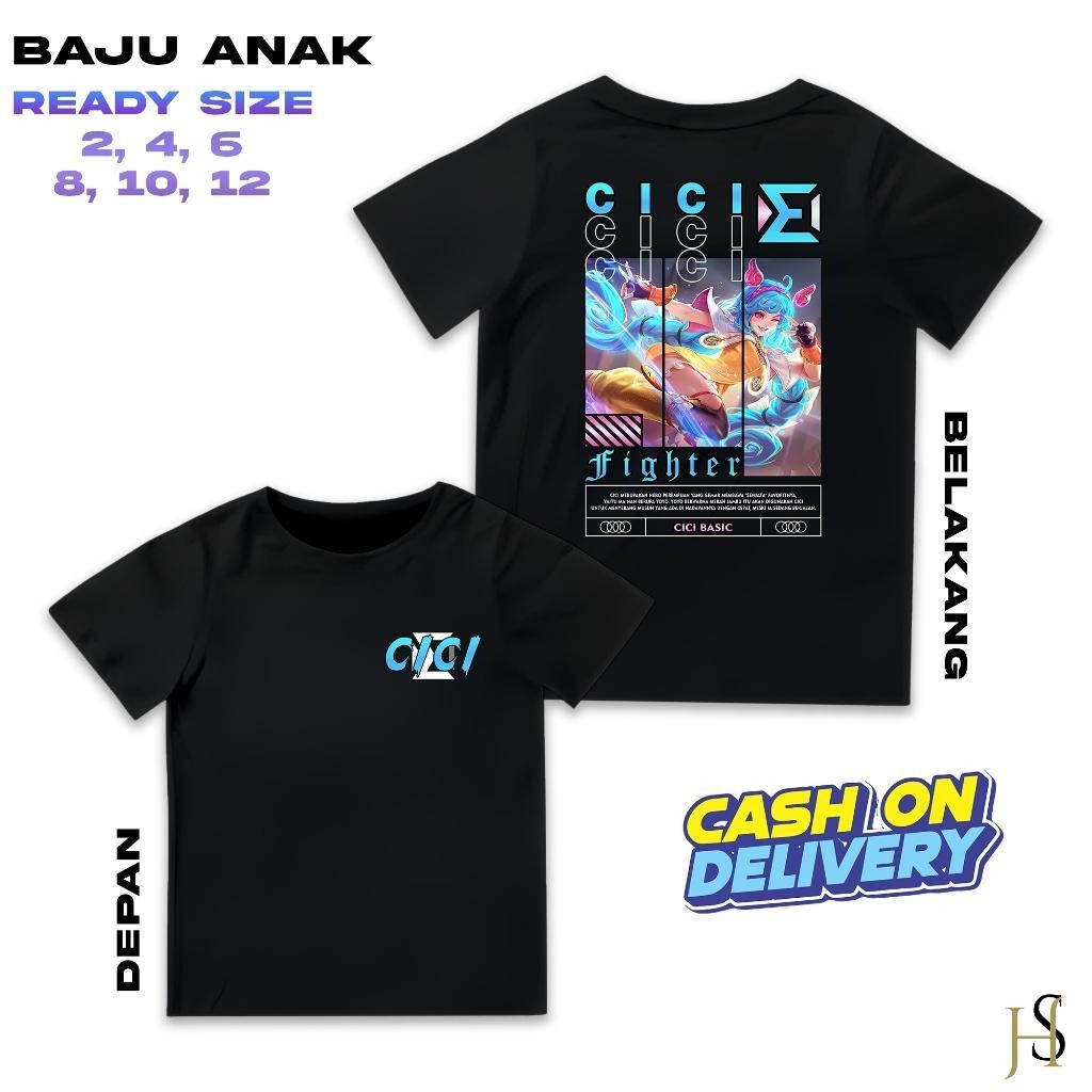 HosinShop - Kaos Hero Mobile Legend - Kaos Anak Atasan Katun Sablon - Kaos Anak Hero ML - Kaos Hero 
