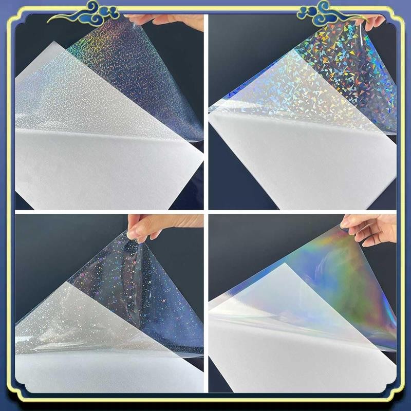 

Portable 20 Sheets Holographic Sticker Paper A4 Size Vinyl Lamination Stickers Film Waterproof Self Adhesive Laminate Sticker Du