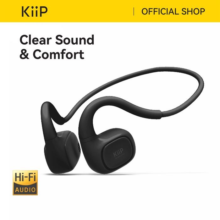 Hot Produk KiiP Wireless DTH3 Pro OWS Open Ear Wireless Earphone TWS Bluetooth Earhook - Hitam  Terb