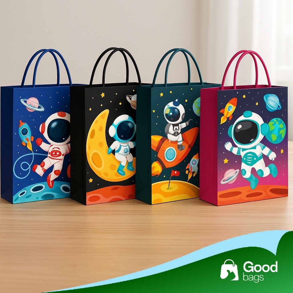 

Paper Bag Motif Astronot / Goodie Bag Astronot / Tas Bingkisan Ultah Anak / Paper Bag Ultah Anak I AL01B3-AL03B3