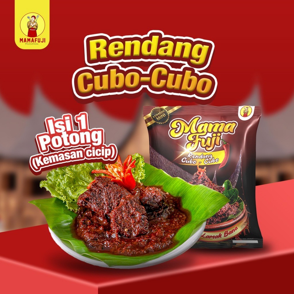 

[NEW LAUNCHING] Mamafuji - Rendang Daging Cubo-Cubo 80 Gram (Kemasan Cicip) Isi 1 Potong Daging