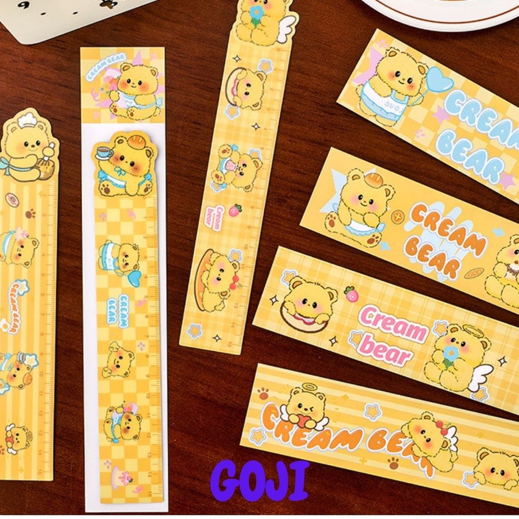 

GOJI Ruler Anak Lucu Cream Bear 15cm | Penggaris Fleksibel Tidak Tajam