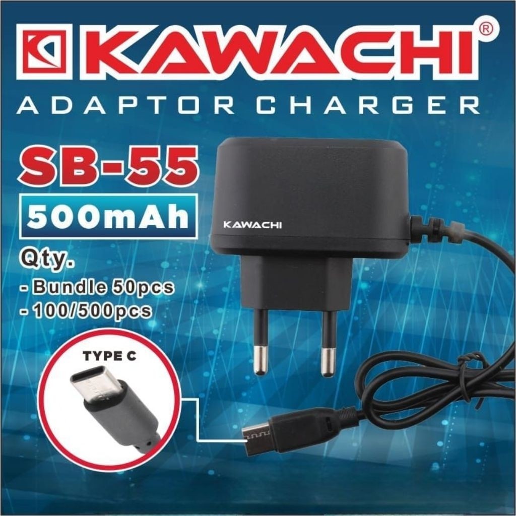 Adaptor Charger Senter Kepala Kawachi Original Type C / Kepalor a Usb Tipe C / Sb 55 500Mah, Sb 65 6