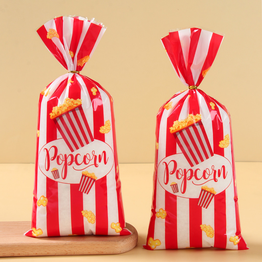 

Red White Stripe Candy Bags Cookie Snacks Bags Popcorn Treat Bags for Circus Carnival Birthday Party Favor Baby Shower Decor