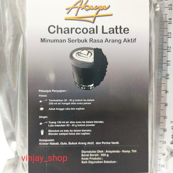 

Charcoal latte 500 gram merk akaya minuman bubuk