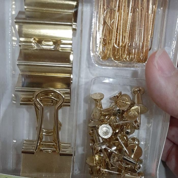 

Promo Paper Clip Set Emas / Penjepit Kertas Set Emas / Klip Kertas Emas