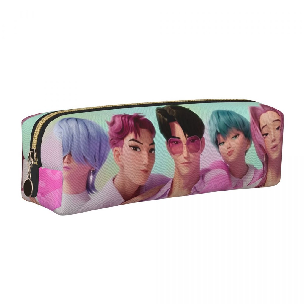 

KPop Demon Hunters Saja Boys Pencil Case Canvas Pencil Pouch Girls Boys Large Capacity School Pencil Cases Stationery Organizer