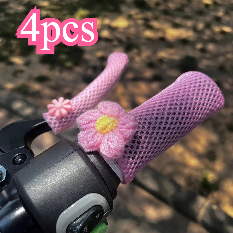 Sarung Stang Motor Kartun Lucu Bahan Es Anti Keringat untuk Grip Sepeda Motor Listrik & Bajaj