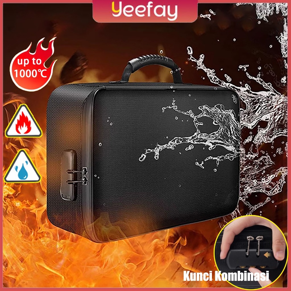 

Document Bag Tas Penyimpan Dokumen Tahan Api & Air Koper Berkas Dokumen Sertifikat Tempat Berkas Map Tas Penyimpanan Dokumen Password Travel Bag 2000℉ Fireproof 36*27*10cm cm qxf