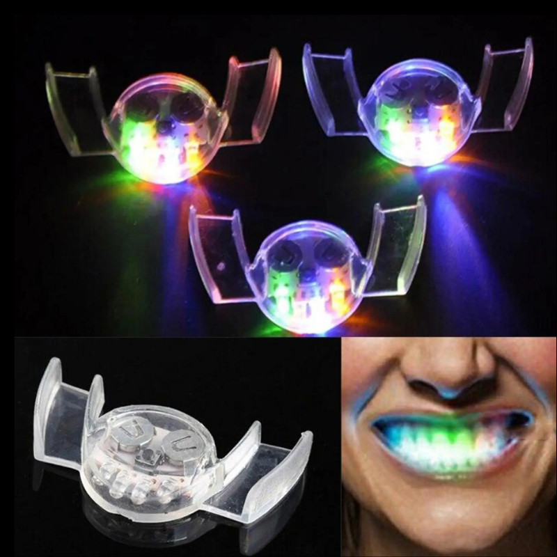 Lucu Led Kedip Gigi Behel Penjaga Mulut Halloween Trick Mainan Pesta Props/Mainan Behel Mouthpiece L