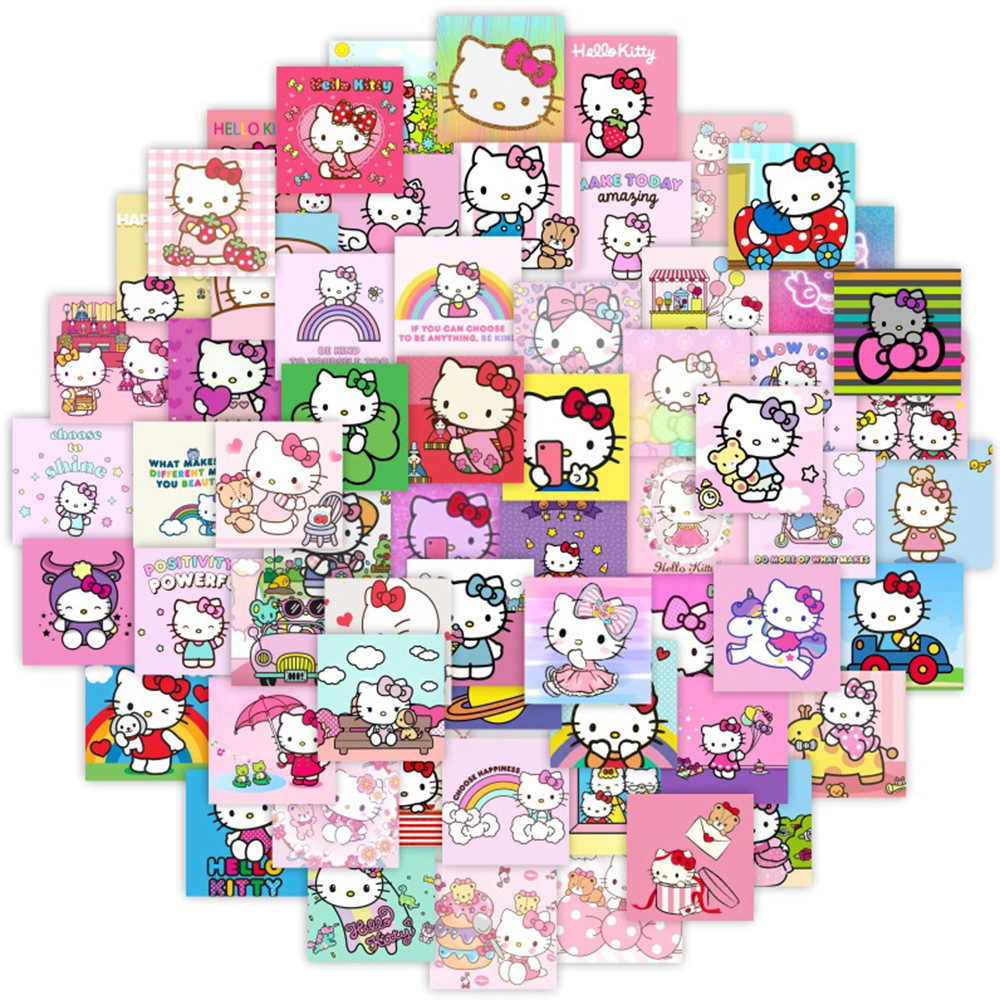 

10/30/63 adet Anime Hello Kitty Posteri Çıkartmalar Karikatür Estetik kendi başına yap çıkartma Bagaj Buzdolabı Günlüğü Kawii Çocuk Graffiti Çıkartmaları Paketleri