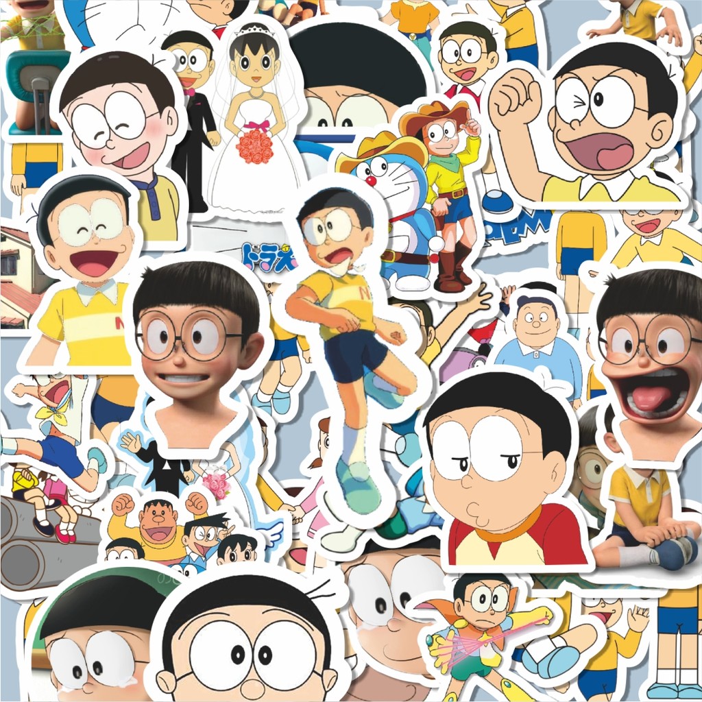

100PCS Lucu Stiker Anime Series Doraemon Character Nobita Stiker Aesthetic Stiker Anti Air Stikers Berperekat Waterproof sticker decal buat Motor Helm Buku Journal Koper Casing HP Laptop Botol Minum Hadiah anak