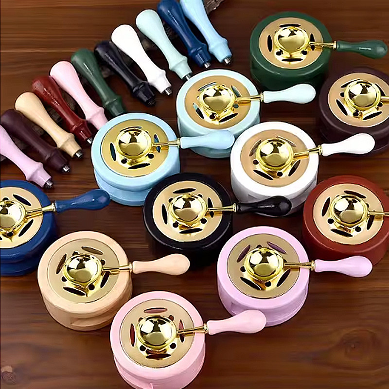 

1/2/3PCS Retro Sealing Wax Furnace Stove Pot DIY Sealing Wax Spoon Bead Melting Heater wax seal stamps for card making SB002