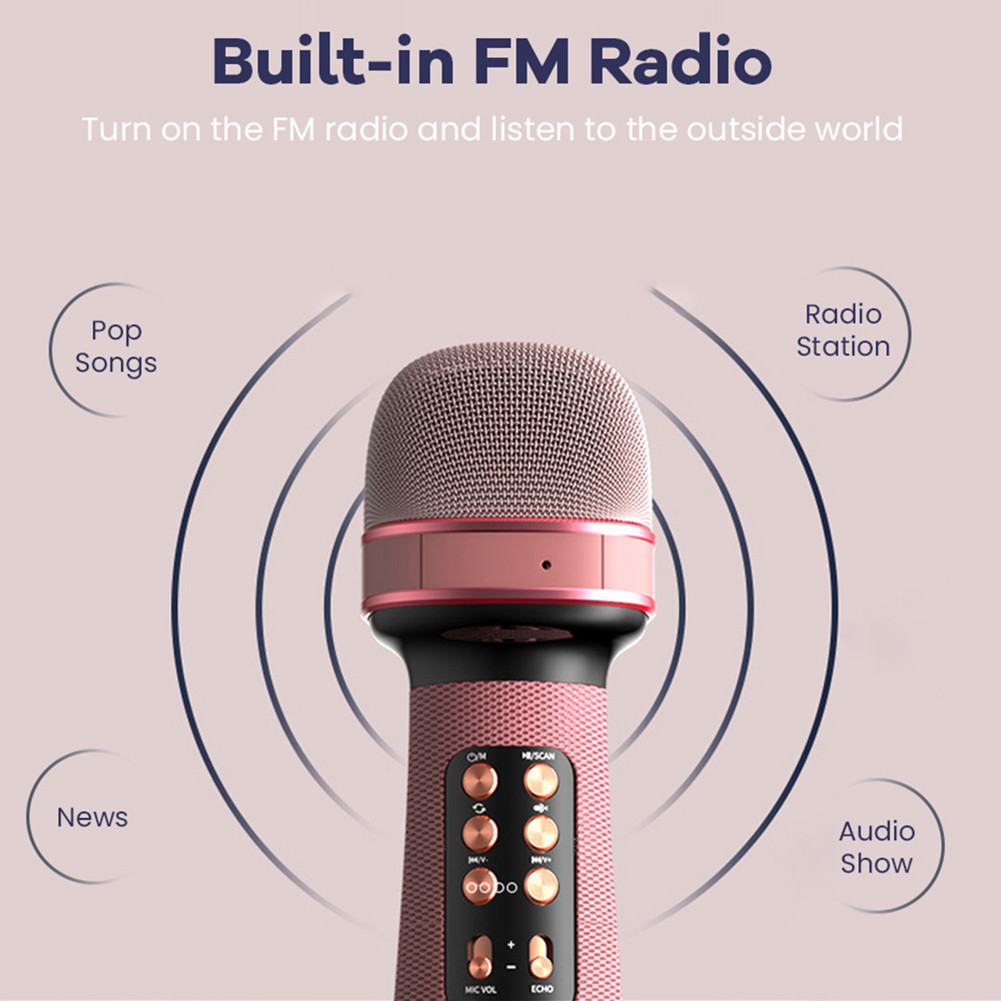 WS-898 Karaoke Bluetooth-Compatible Microphone Handheld Wireless Music Sing Mic for Home KTV Tool Fr