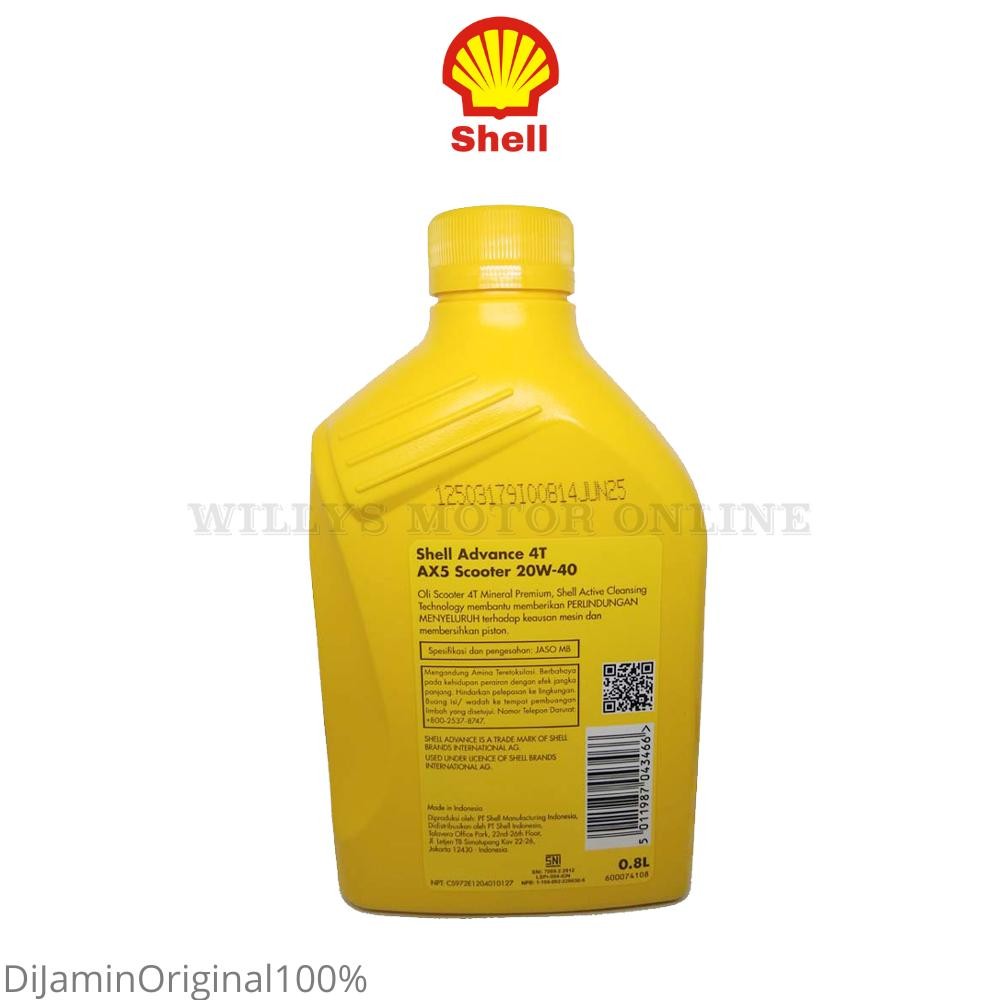 Larismanistokokku Oli Shell Ax5 Matic 20W-40 Jaso Mb 800Ml