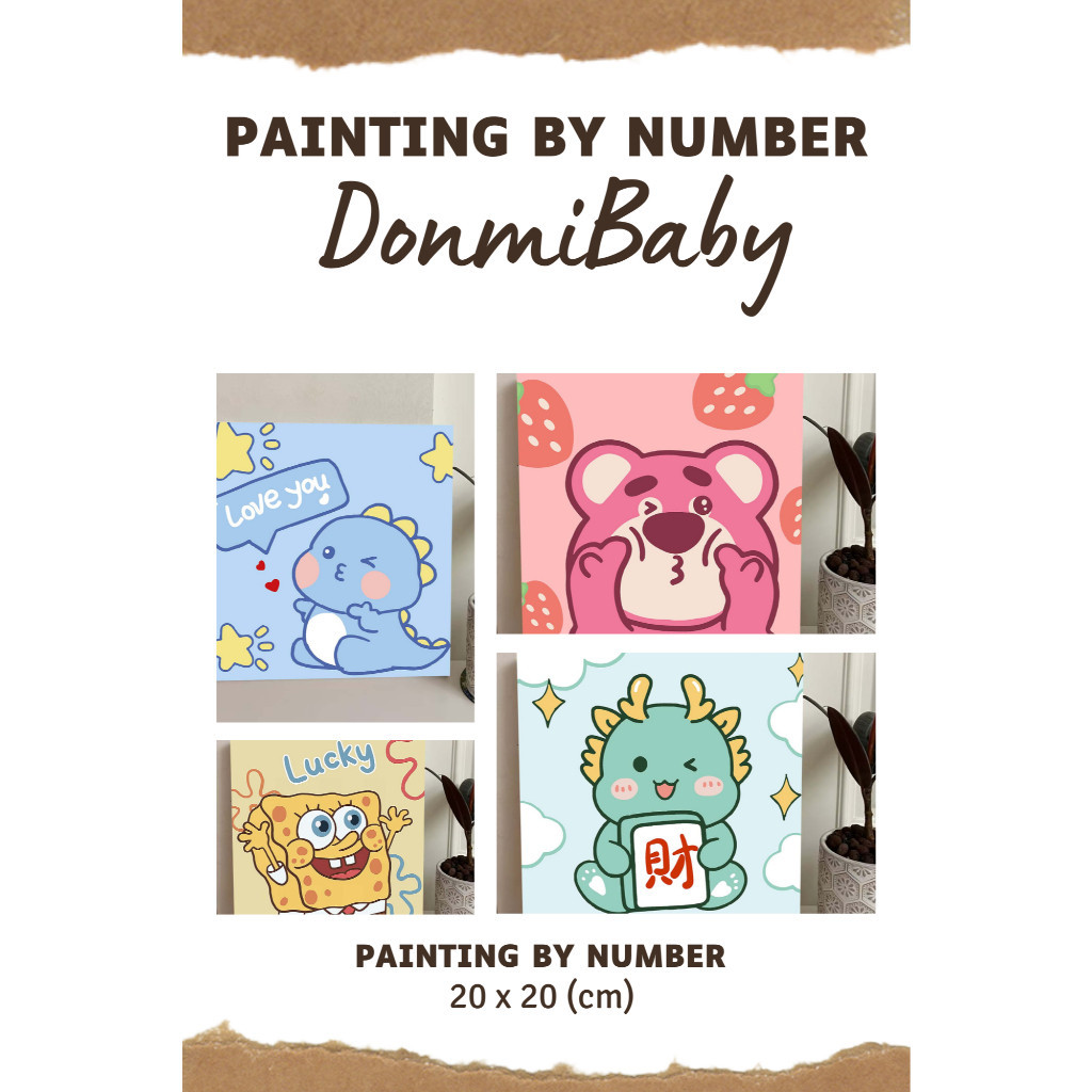 

DONMI 20x20cm Paint by number aesthetic series diy digital painting kit Kanvas painting
