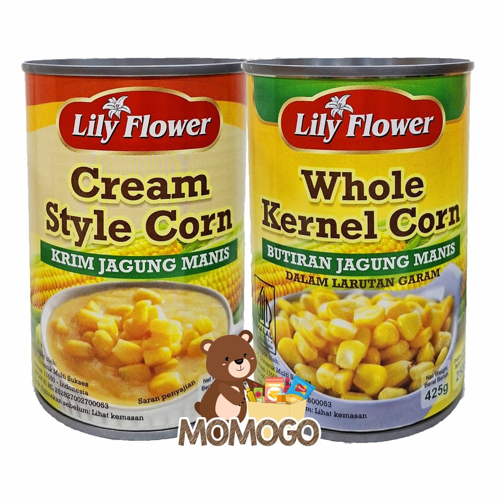 

LILY FLOWER CREAM STYLE/WHOLE KERNEL CORN 425GR