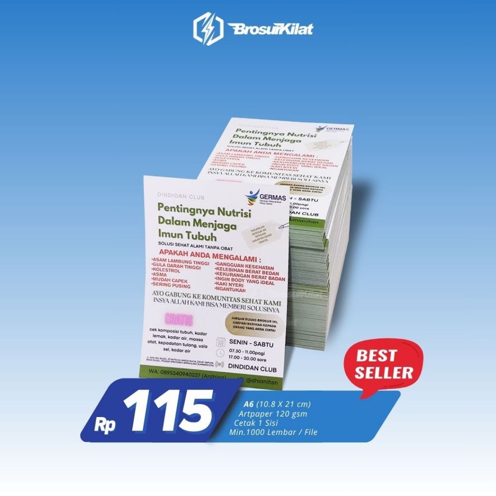 

Cetak Brosur Murah A6 Fullcolor