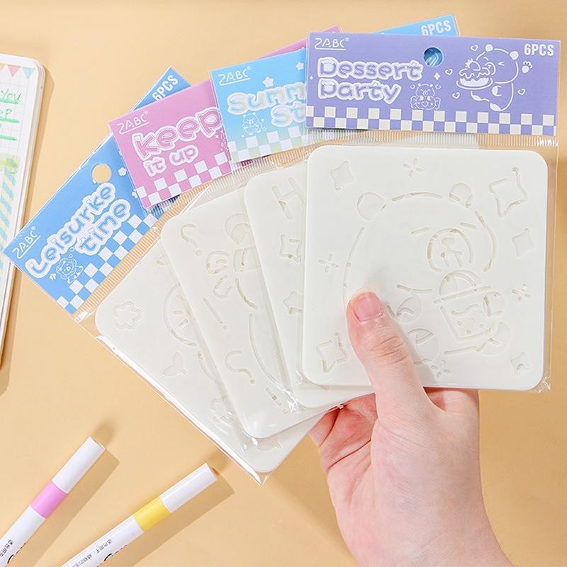 

[LOGU] Set Cetakan Gambar isi 6 pcs, PET Hollow Painting Stencil, 1 Set isi 6 Cetakan Gambar bahan PET