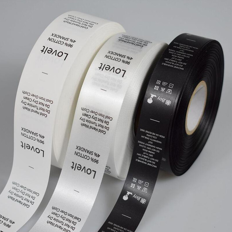 

width 3cm Washing custom clothing clothes cloth logo curtain printing labels washing water custom cloth collar label processing