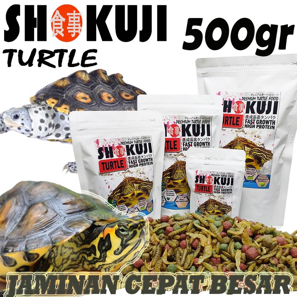 500GR SHOKUJI PAKAN BRAZIL RES RAZORBACK PELET MAKANAN KURA KURA AIR TURTLE FOOD DAMER CST MONBI PIP