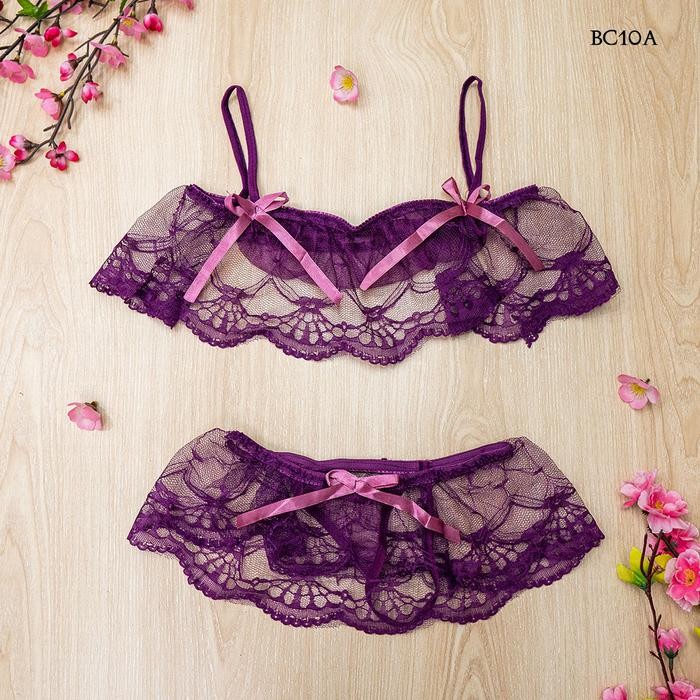 CD G String Sexy Pakaian Dalam Wanita Bikini Wanita Ungu BC10A