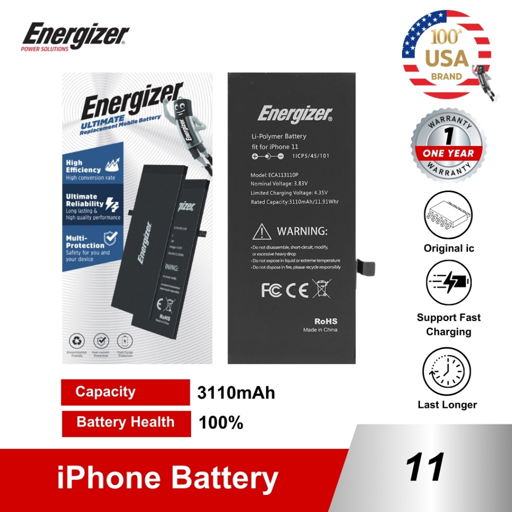 Energizer Battery Baterai Batre iPhone 11 Original