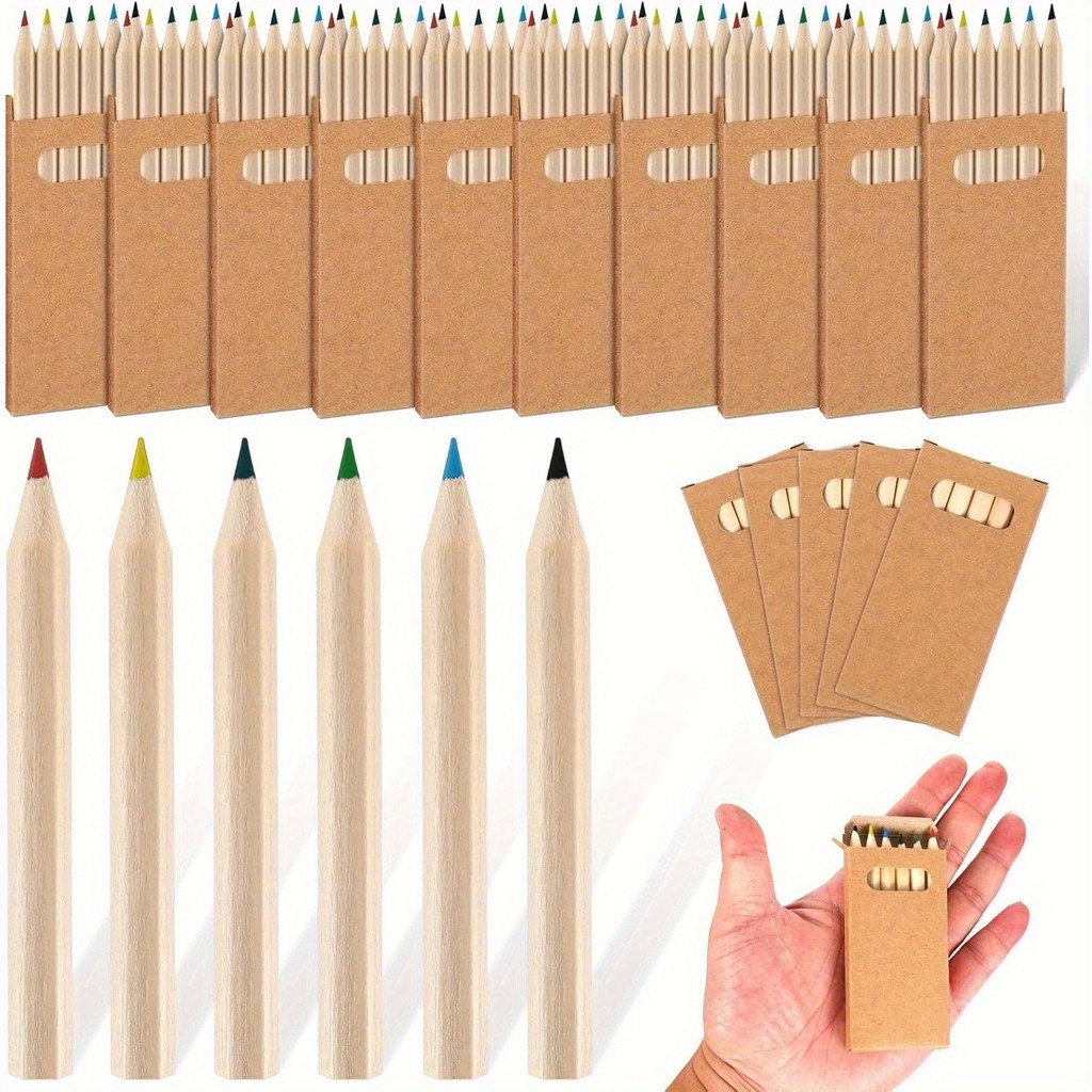 

Mini Drawing Colored Pencils 8.8 cm Portable Short Fat Color Pencils in Bulk Coloring Pencils Painting Classroom School Supplies