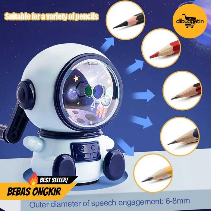

Rautan Pensil Manual Pencil Sharpener Mini Astronaut - XIAOLINGJING 18117