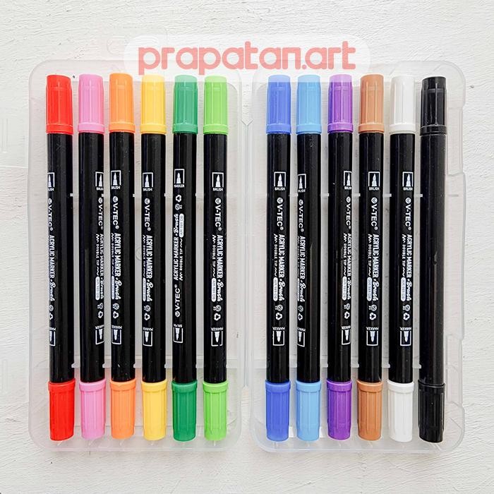 

V-TEC Acrylic Marker + Brush | Spidol Akrilik - 24c