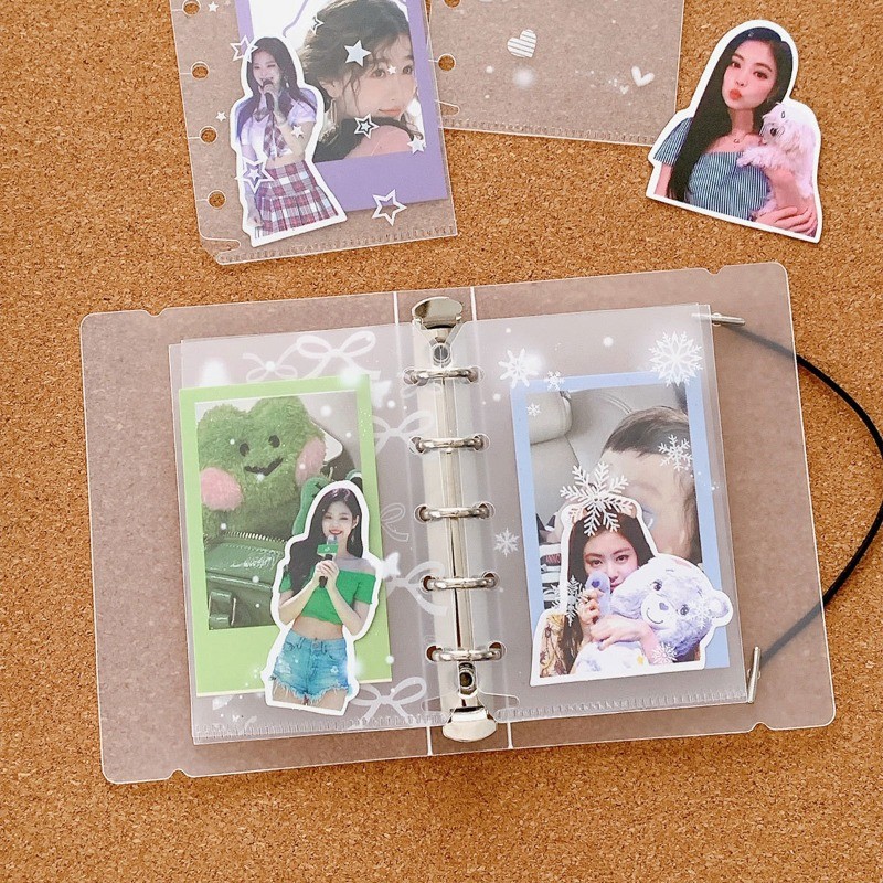 

6pcs/set M5 Size Scrapbooking Inner Page for Kids Simplicity Transparent Sweet Journaling Notebook Inner Page Photocard Storage