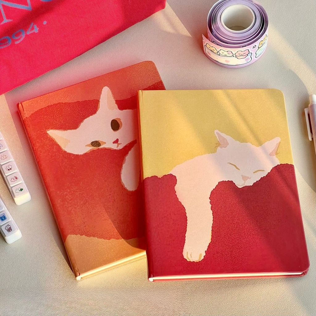 

[HARU] Leisure Kitty Series Hard Cover Notebook Journal Notebook Journaling Buku Tulis Lucu Aesthetic Loose Leaf Binder Kuliah